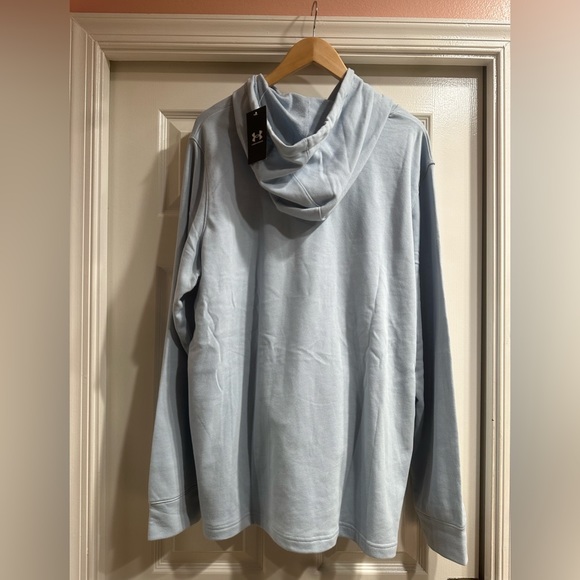 NWT Under Armour Light Blue Men’s Rival Terry Graphic Hoodie Sweatshirt Pockets - Picture 2 of 12